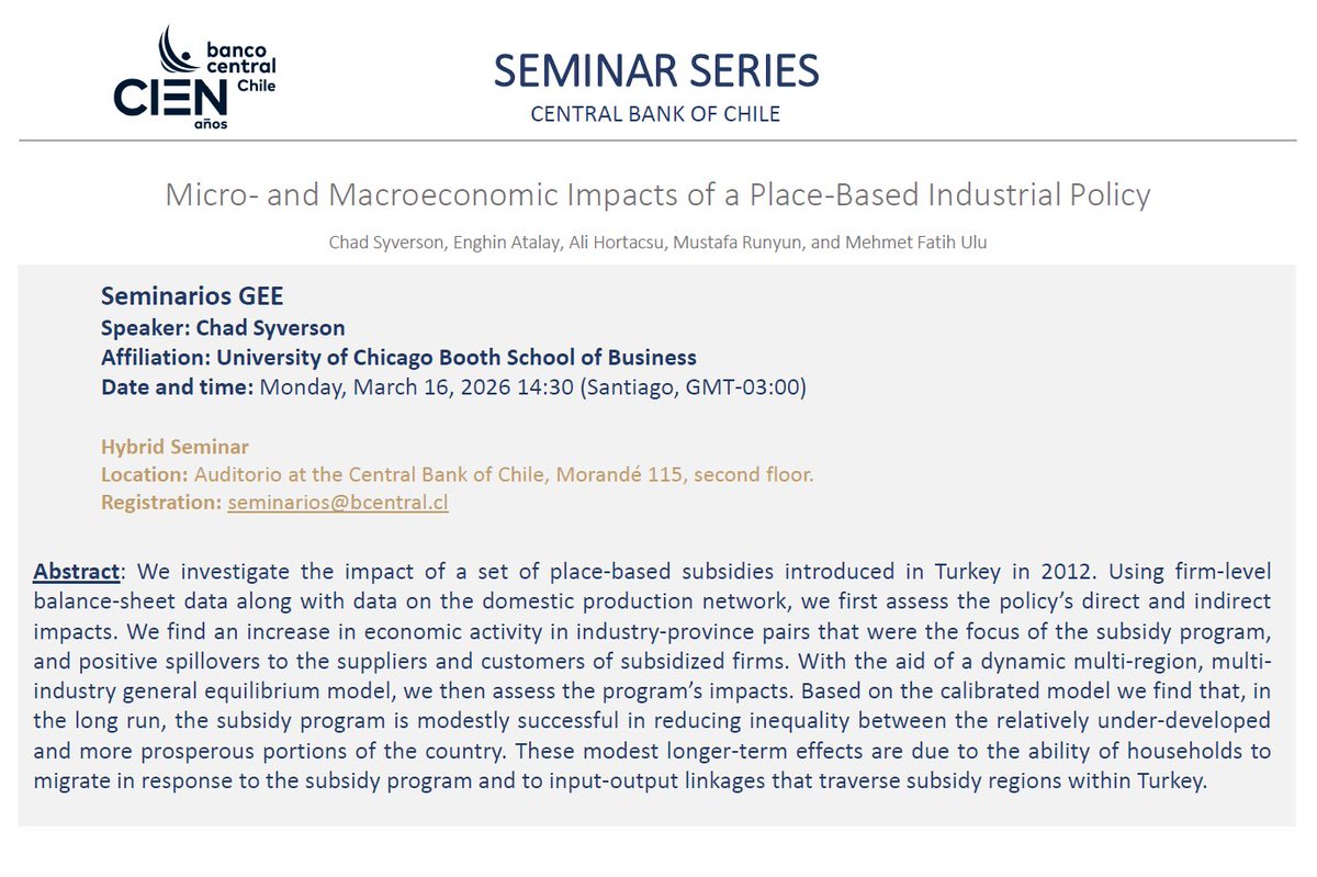 Central Bank of Chile Research tweet media