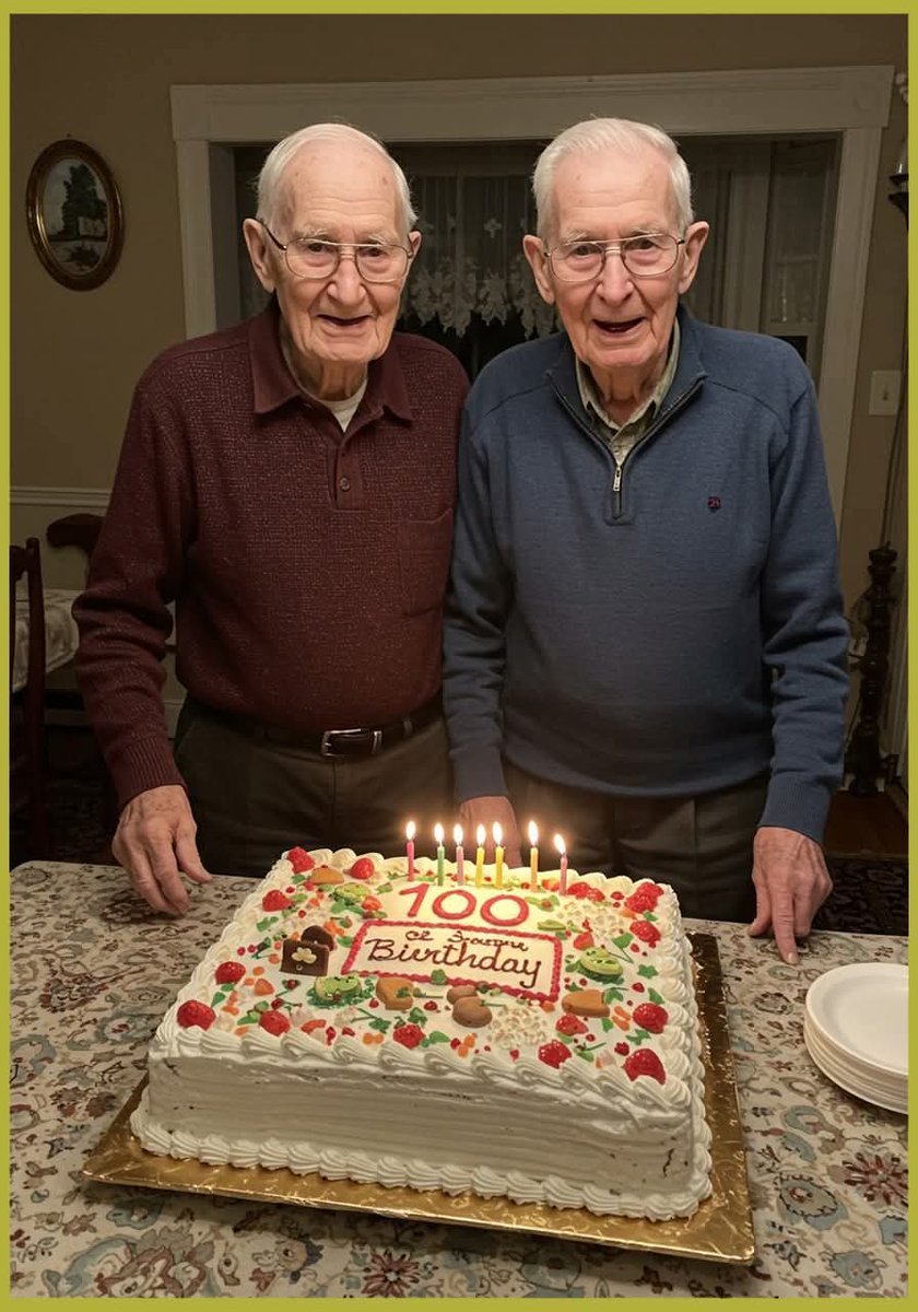 We are twins celebrating our 100th birthday today! We eagerly look forward to everyone's congratulations.