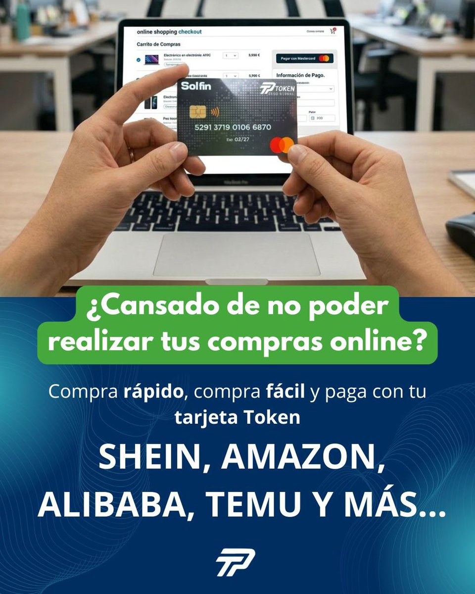 tokenpagoglobal's tweet photo. Comprar nunca fue tan cómodo 💳✈️

Con nuestra tarjeta Token puedes realizar tus compras desde la comodidad de tu hogar.

#comprasonline #mastercard #token https://t.co/5hCdTk4Y0A