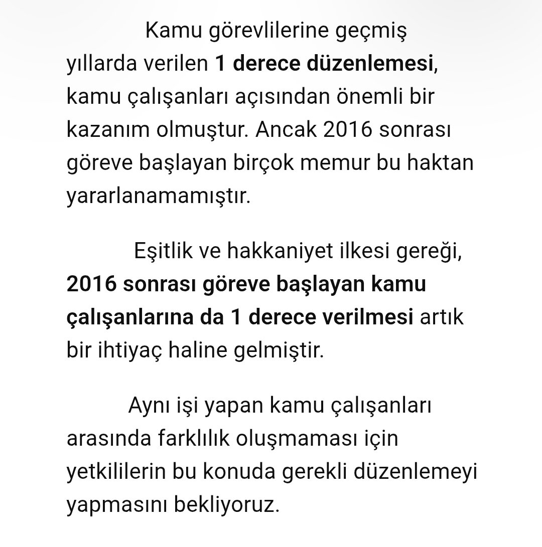Aradan tam 10 yıl geçmiş. Şimdi tam zamanı 
<a href="/Yusuf__Tekin/">Yusuf Tekin</a> 
<a href="/tcbestepe/">T.C. Cumhurbaşkanlığı</a> 
<a href="/abdulbaki_deger/">Abdulbaki DEĞER</a> 
<a href="/_aydinali/">Ali Aydın</a> 
<a href="/NumanKurtulmus/">Numan Kurtulmuş</a> 
<a href="/wmervetrz/">wmerv</a> 
<a href="/kamudanhaber/">Kamudanhaber🇹🇷</a> 
<a href="/AbbasGucluTR/">Abbas Güçlü</a> 
<a href="/mebpgm/">Personel Genel Müdürlüğü</a> 
<a href="/mebpersonel/">MEB Personel</a> 
<a href="/KararHaber/">Karar Haber</a> 
<a href="/milliyet/">milliyet.com.tr</a>
#ogremene1derece
#eşitlik
#EgitimEmekçileri
#adalet