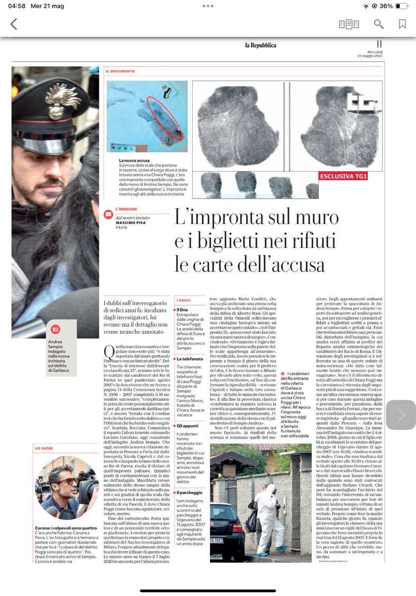 ESionis48158's tweet photo. Un anno fa #Napoleone
impronta 33 secondo i Ct Pm è di #Sempio, bigliettini nella spazzatura, avviso di garanzia 11 marzo 2025.
Comunicato del Procuratore Fabio Napoleone
#Garlasco #archivio
#serenamente https://t.co/Ut2kmvoFv6