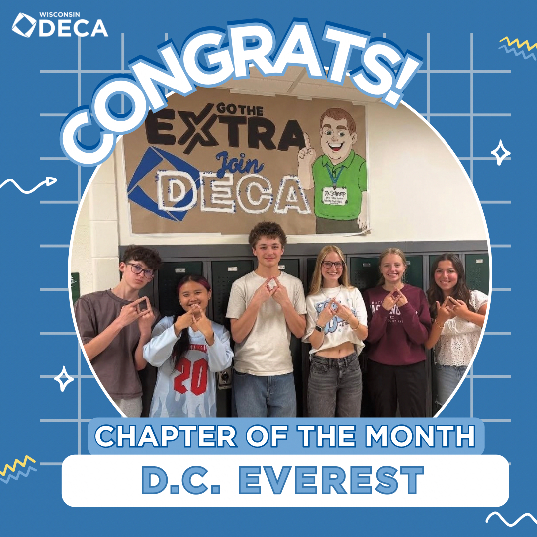 WI_DECA's tweet image. Congrats to D.C. Everest DECA for winning Chapter of the Month for February! D.C. Everest has been busy this past month giving back to their community through various community service events! Way to Go The Extra D.C. Everest! #COTM #wideca #gotheextra