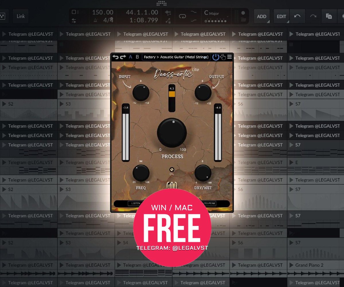 LEGAL_VST's tweet photo. Deess-ertic Lite by GARUC Audio 🎛️
Intelligent de-esser w/ sibilance reduction, dry/wet, gain ctrl, freq selector, adaptive DR, UI themes

💻 Win/Mac (AAX/AU/VST3)
🎁 FREE https://t.co/yz1V42EZtc

#freeplugin #deesser #mixingtools #vstplugin #audioengineering #musicproduction https://t.co/PDHJsmNchj