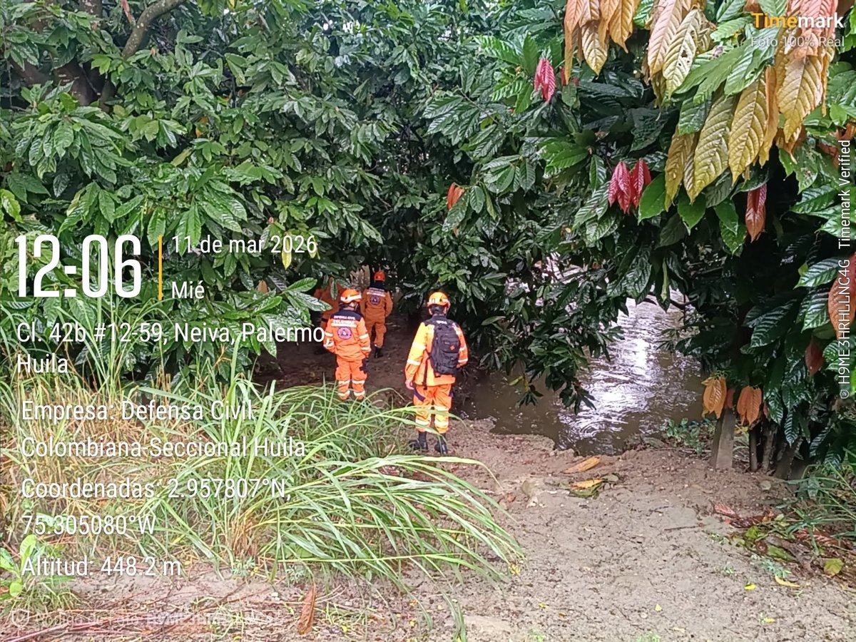 Con el inicio de la temporada de lluvias en #Neiva, voluntarios de la @DefensaCivilCO realizan monitoreo preventivo en zonas que históricamente presentan riesgo de inundación.
Seguimos atentos en terreno por la seguridad de la comunidad.
#ListosEnPazOEmergencia 
#Huila