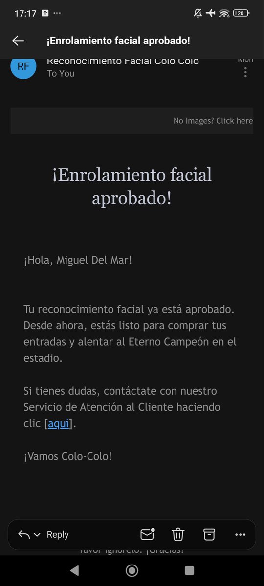 JavierIgnGV's tweet photo. @ColoColo Hola, estoy intentando comprar entradas pero segun punto ticket no está listo el reconocimiento facial, donde me puedo comunicar para resolver el problema? https://t.co/BWULRg6Kja