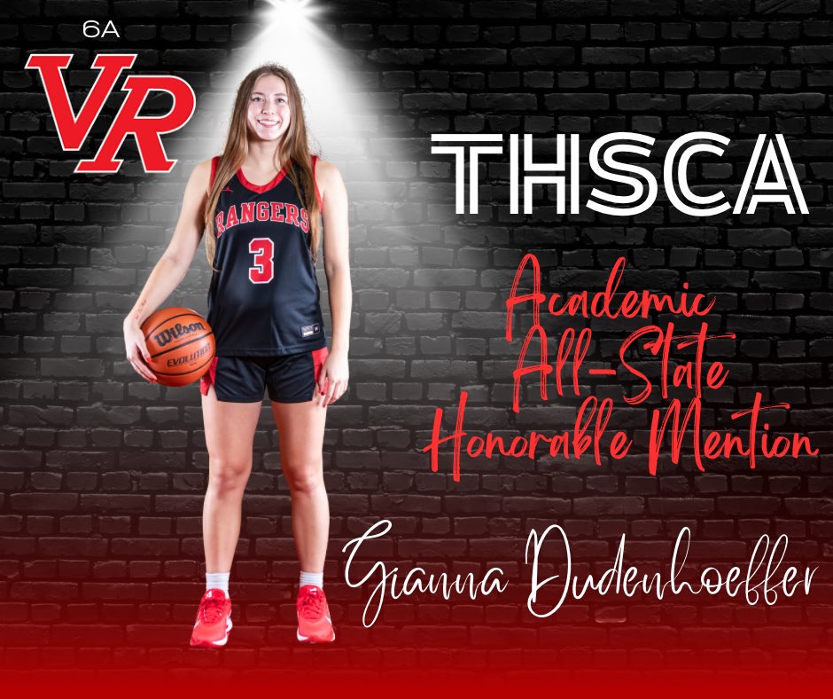 LadyRangerBball's tweet photo. THSCA Academic All-State Honorable Mention! Congrats!! 👏 #rangertough #STUDENTathlete https://t.co/UuPA48tsqY