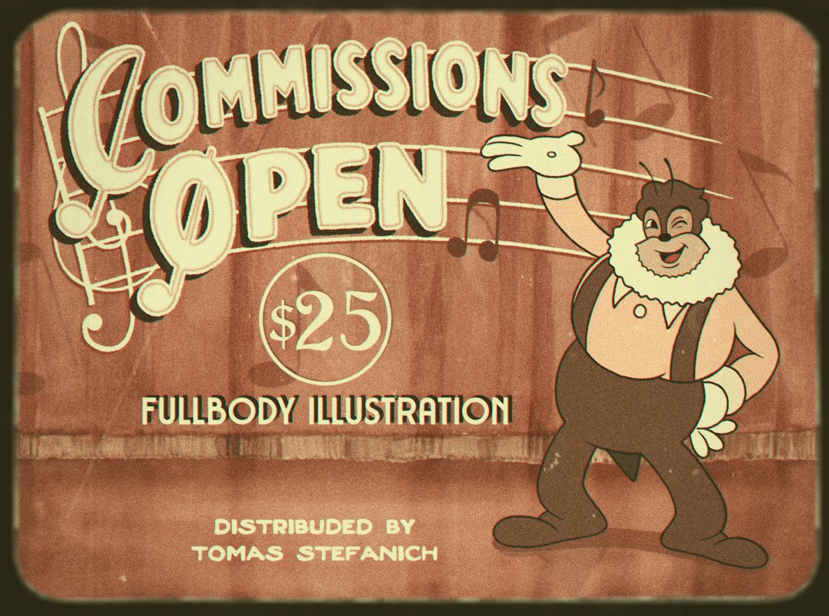 Tomasinkwell's tweet image. DM if you are interested this special offer is limited for 4 slots only!

#rubberhose #cuphead #cartoon