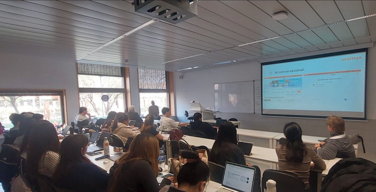 Ayer en <a href="/Mgestturistuc3m/">Master G. Turística</a> Ricardo Fernández del Grupo Destinia impartió una conferencia titulada “La IA y el turismo. El ejemplo de Destinia” <a href="/Destinia/">Destinia</a> <a href="/master_uc3m/">Master - UC3M</a> <a href="/uc3m/">UC3M</a> #conferencias