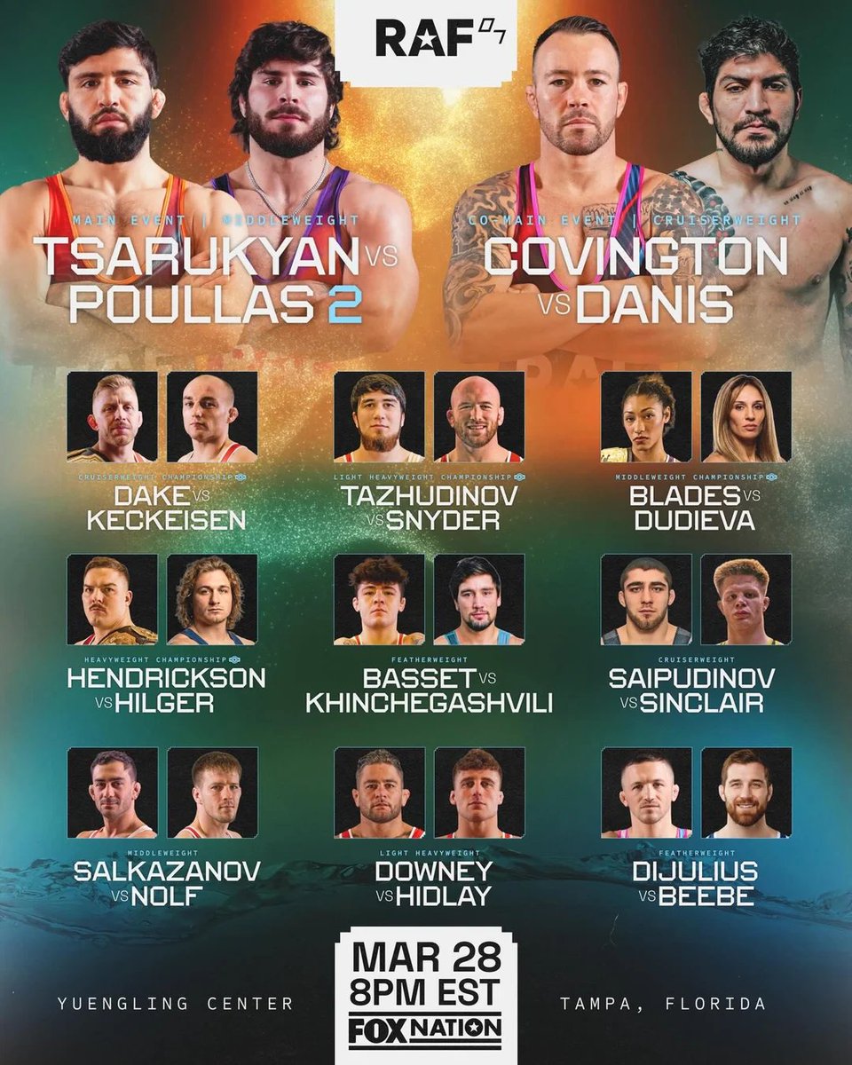 Come on <a href="/RAFWrestlingUSA/">Real American Freestyle</a> <a href="/EBischoff/">Eric Bischoff</a> ... Having two circus matches headlining over Dake, Synder, Blades, Hendrickson, and Basset is just disrespectful. I get leaning into the drama and trash talk, but lets respect the best the sport has to offer.