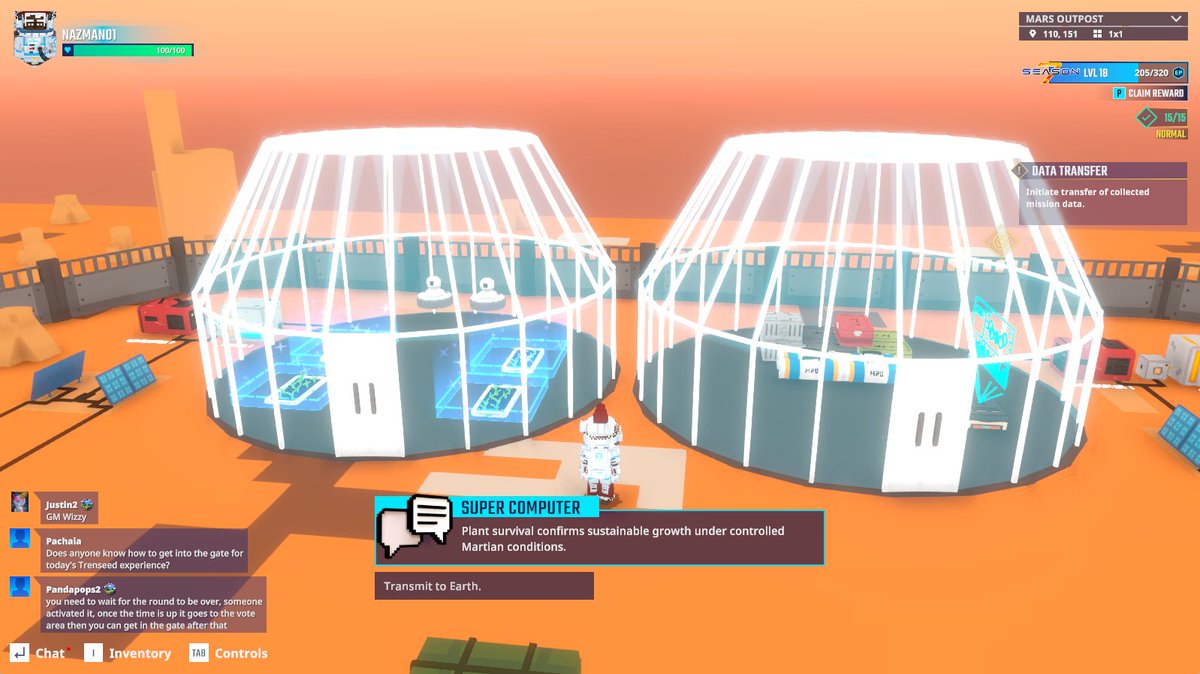 web_three_gamer's tweet photo. Greenhouse domes backdrop = perfect pose spot in The Sandbox Season 7. @TheSandboxGame https://t.co/IwJiih0pCi #Season7 https://t.co/3yRFOFdsEE