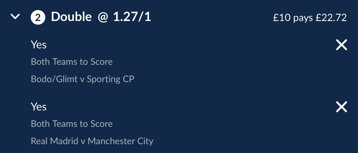 DAILYDOUBLING's tweet photo. Daily Double ⚽️
Sorry it’s late I’ve been so doing a inplay bet

Both teams to score 

£20.50 ➡️ £46.59 https://t.co/PBpHg8CF5Z