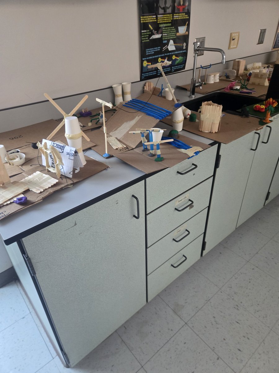 GHMS_Science8's tweet photo. Our @GHMS_Grizzlies 8th grade science students are fully immersed on their research and design/build projects of all energy sources and how it gets from the source to our homes, along with impacts on us! Come see the final products next Thursday at our annual student showcase!! https://t.co/L63LE96SDS