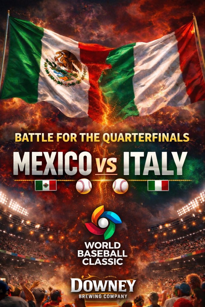 downeybrew's tweet photo. Three teams vying for a ticket to the quarterfinals- USA needs Italy to beat Mexico, and Mexico needs to win to advance. Italy can also be knocked out if they loose by a lot of runs. 1st Pitch 4pm. https://t.co/lyvL1z1OsN