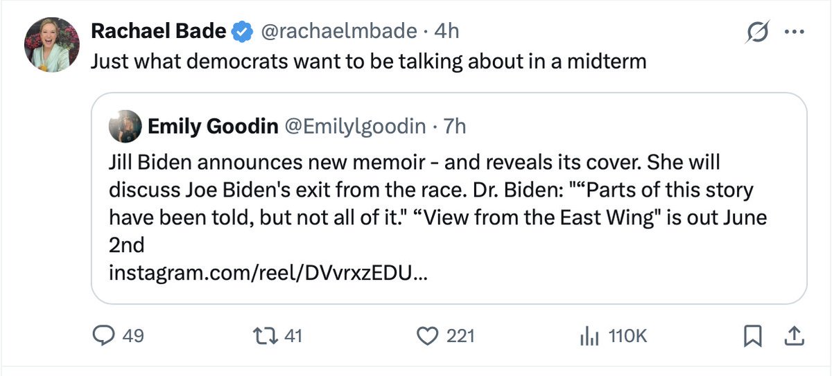 The media's complete and utter contempt for the Bidens is as transparent as it is pathetic. Lesson kids: if you cut off the media's precious access and kill their business model with boring, competent governance, they will haunt you to your grave