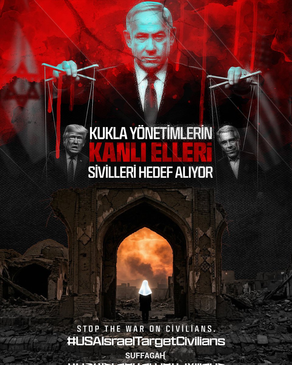 Suffagah's tweet photo. Kukla yönetimlerin kanlı elleri sivilleri hedef alıyor! 

#USAIsraelTargetCivilians https://t.co/TPi5vnZQqo