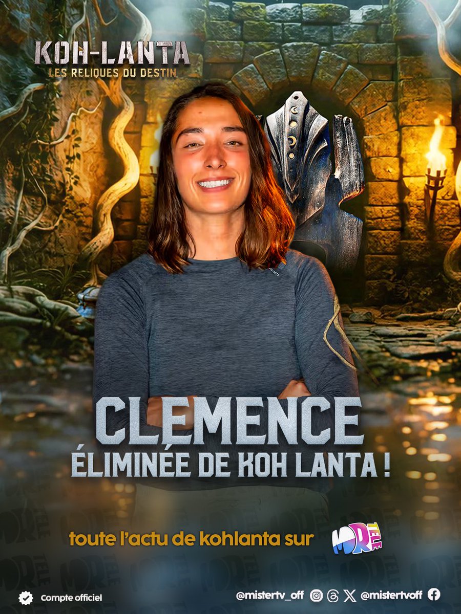misteralex_off's tweet image. #Elimination ❌ 🏺

Lors du conseil d’hier soir, les aventuriers ont pris une décision qui fait déjà beaucoup parler : Clémence a été éliminée de l’aventure.

💬 Alors, dites-nous :
👉 Clémence méritait-elle de rester dans l’aventure ?

#KohLanta #MisterTV