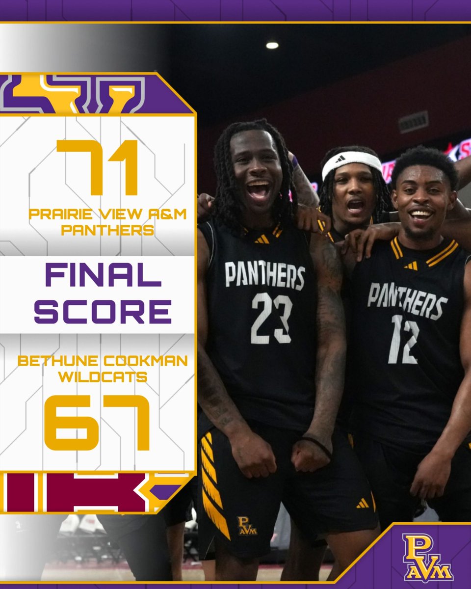 PVAMUMBB:  The Panthers take the win over the #1 seeded Bethune-Cookman and will await the winner of the Texas Southern vs Alabama A&amp;M game.  The team will return to action on Friday, March 13 for a 2:00 pm tip off in the semi-final round.