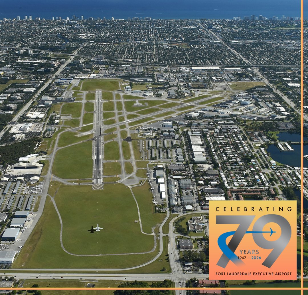 FTLCityNews's tweet photo. Cheers to 79 Years! ๐On March 11, 1947, #FlyFXE officially 'opened' as a city-owned and operated facility. Today, it stands as one of the busiest general aviation hubs in the US, fueling an economic engine in Fort Lauderdale.
Join us in wishing FXE a Happy Birthday! ๐ฅณ
๐ 6000 NW 21st Ave
