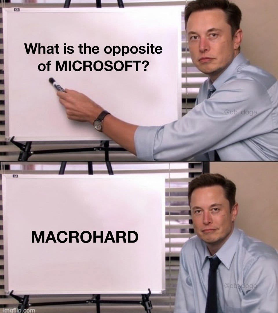 EvaFox's tweet photo. 🔥 MACROHARD 🔥 https://t.co/z2CJWp4J1D