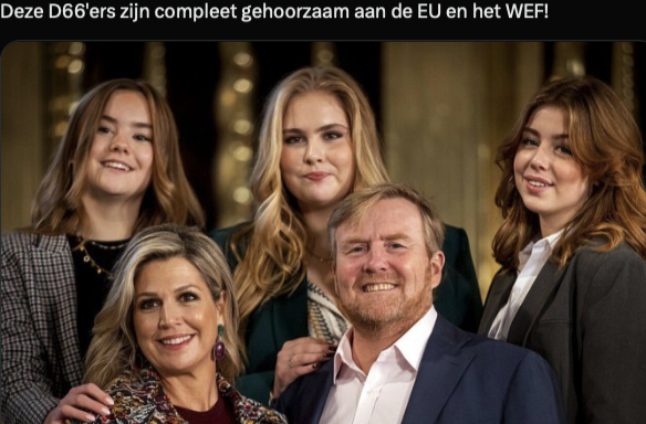 BarryRight2's tweet photo. The people are f*cked off with the entire lot of those  Embarrassing #ORANJE #WEF #EU parasites.  They're convinced Willy IS A #D66 #WEFBOY and #Maxima  a #CBDC and #UN "followeroffashion" ,  I'm glad  people are waking up, and realising that ALL the #ORANJES leftovers are nothing but.... PARASITES  .#AbolishTheMonarchy