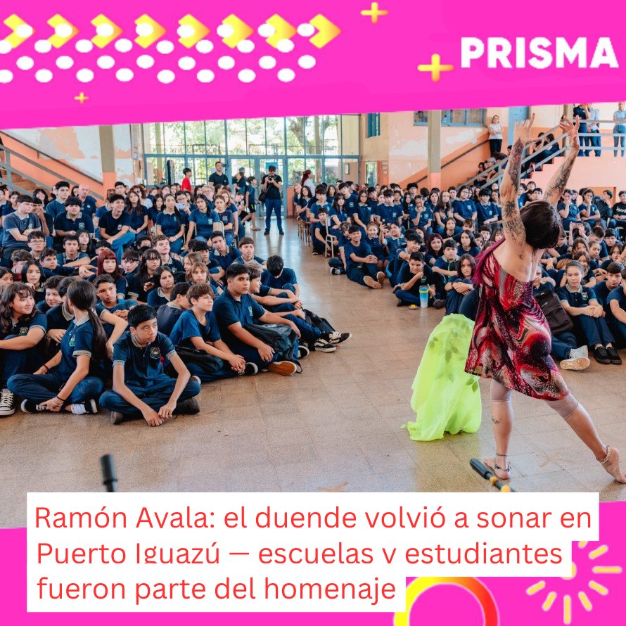 🎸✨ El 10/3 en Puerto Iguazú revivimos al duende de Ramón Ayala: más de 400 estudiantes cantaron, hubo danza, pintura en vivo y un plantado de lapacho en la escuela.

Leé la nota:
prismadigital.com.ar/cultura/ramon-…

#MisionesInnova #larutadelaniñezylaadolescencia #gualambao #ramonayala
