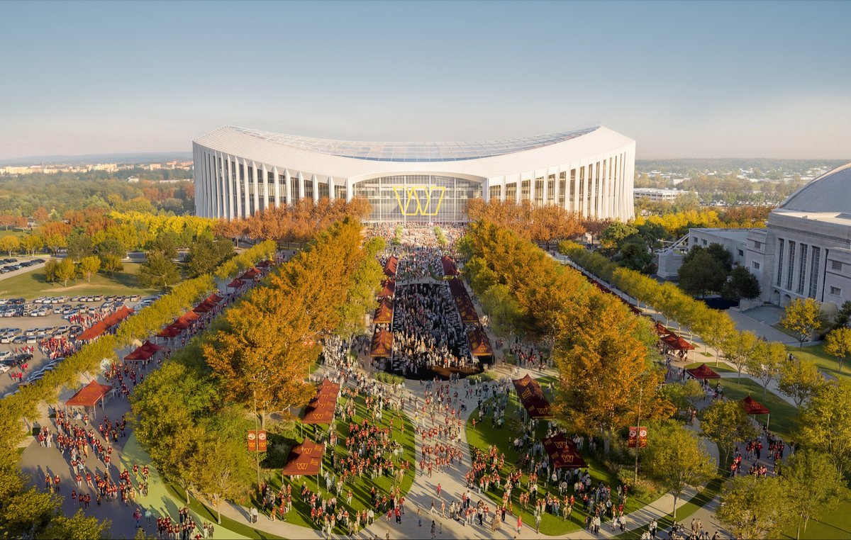NickiJhabvala's tweet photo. The Commanders released more renderings of their planned stadium in D.C. https://t.co/reQwB1LK87