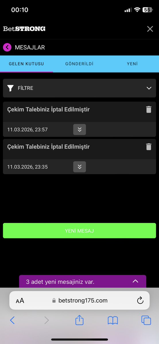 Bu p.ç site dolandırıcıdır yatırım yapmayın ödeme yapmıyor #betstrong