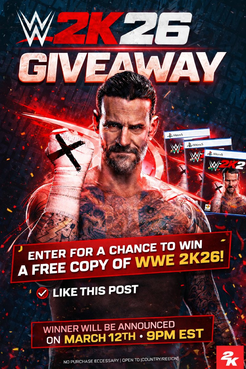 🎁FREE WWE 2K26 GIVEAWAY ALERT🎁

THURSDAY MARCH 12TH 9PM EST ONE LUCKY WINNER WILL BE CHOSEN

TO ENTER YOU MUST RETWEET THIS AND SUBSCRIBE SHOW PROVE (SCREENSHOT)

youtube.com/@Bashworld 
youtube.com/@LevelUpWithCh…

(PS5 OR XBOX) 

#WWE2K26 #GIVEAWAY <a href="/PastorChaChi/">ChaChi</a>