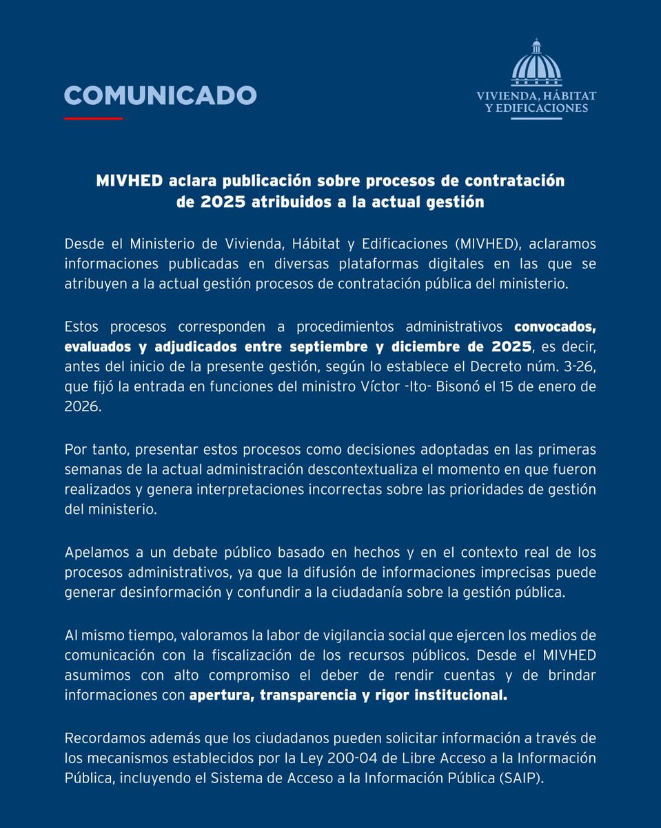 Ministerio de Vivienda, Hábitat y Edificaciones tweet media