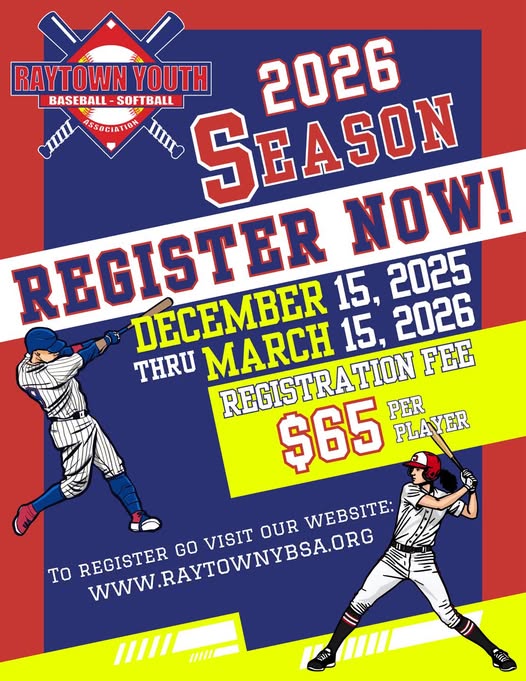CityofRaytown's tweet image. Youth Baseball registration ends soon, Raytown!
Last day to register is March 15!

Practices begin on Monday March 30, 2026.

#Raytown