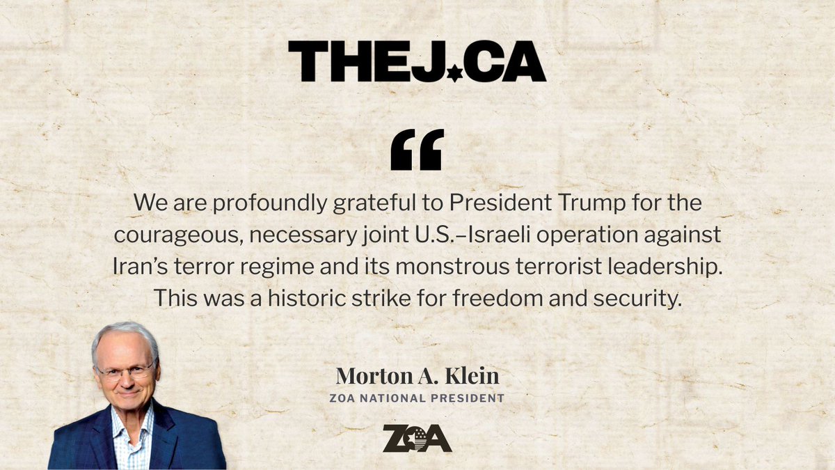 ZOA_National's tweet photo. ZOA National President Morton A. Klein to https://t.co/bBqOrsv38D:
“Even if Israel did not exist, the United States would have had to act to defend itself from a regime openly at war with America.”
Read the full article — link in thread.
#ZOA1897 #MortKlein #USnationalsecurity @MortonAKlein7