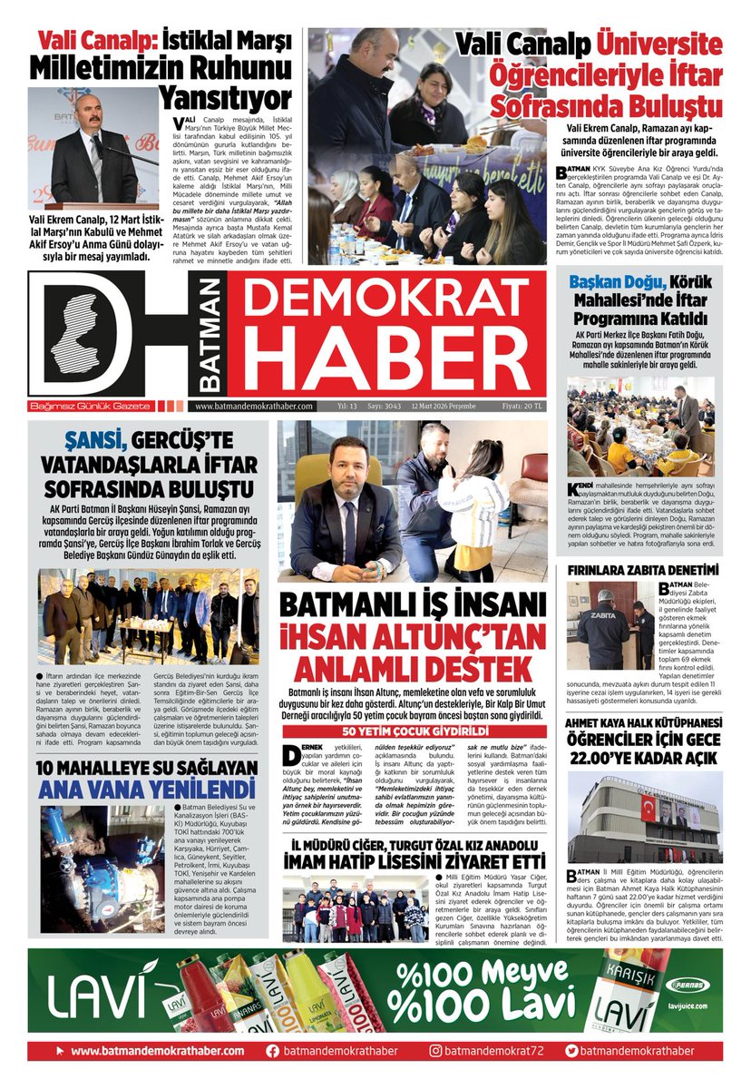 Batman gündemi  demokrat  haberde