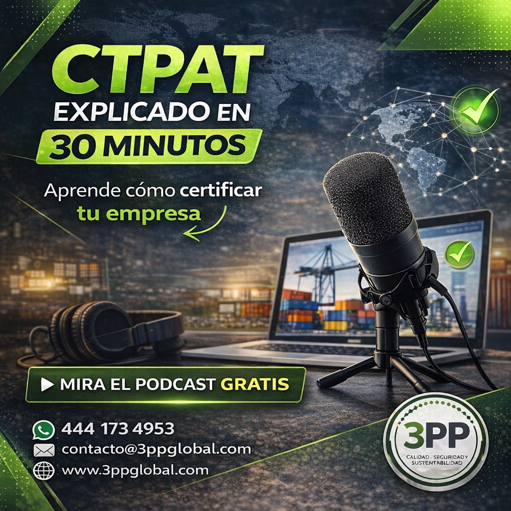 3ppScp's tweet image. Si tu empresa exporta o forma parte de la cadena de suministro, entender CTPAT es clave.

Grabamos un mini curso gratuito (30 min) donde explicamos lo esencial para iniciar.

🎧 youtu.be/TiLWmvbEJFM

📲 444 173 4953
📩 contacto@3ppglobal.com

#CTPAT #ComercioExterior #3PP