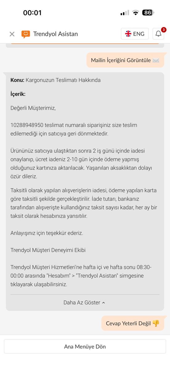 seda160595's tweet photo. @Trendyol @TrendyolDestek Bunun neresinde iade talebinde bulundum, ya da bana ulaşamadığınız nokta tam olarak nerede? Ben Kocaeli'mde yaşamıyorum @Trendyol @TrendyolDestek @SikayetvarCom https://t.co/Loql45l6Ks