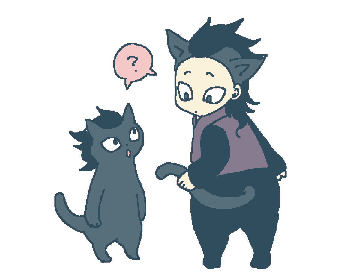 猫ちゃん設定で書くよ。今日は外！

（人耳と猫耳どっちもあるかなしか論争があったんですが（最初に書いた頃。もう15年程前）バランス的にありにしました。