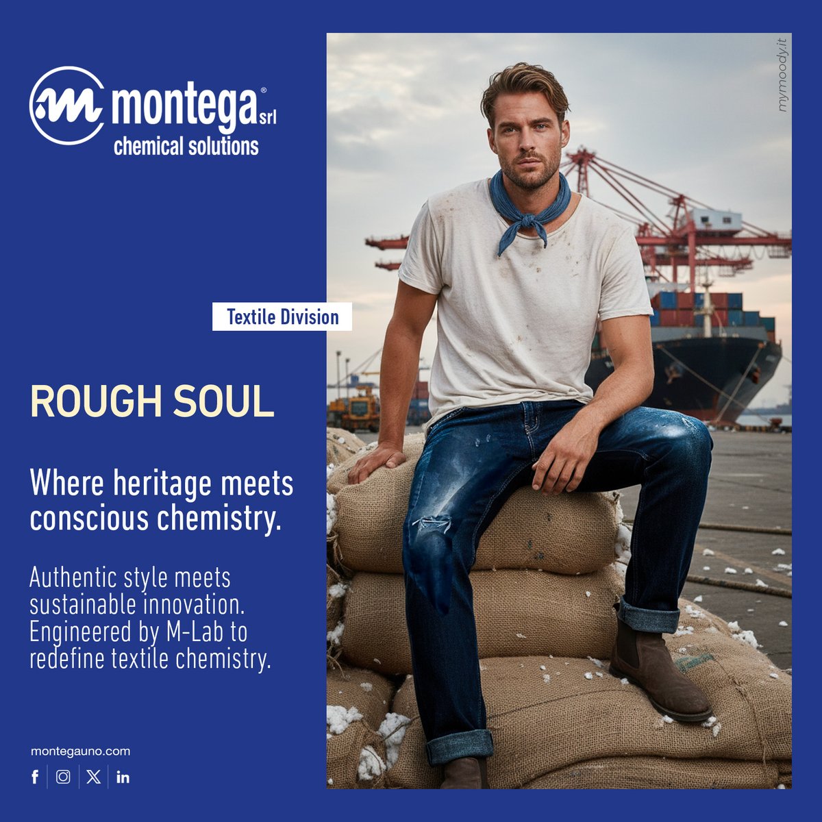 l_montega's tweet photo. The essence of denim meets the future of chemistry. With our new ROUGH SOUL line, M-Lab is redefining textile standards: where vintage, lived-in aesthetics meet conscious chemistry.
https://t.co/gW7qFleux8 https://t.co/dnxMq6tO5k