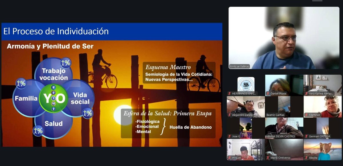 En el Ciclo de  CONFERENCIAS de autoconocimiento se expuso el tema "PROCESO DE INDIVIDUACION EN LAS DIFERENTES ETAPAS DE LA VIDA"
Impartido excelentemente por ENRIQUE SALINAS
Consultor y Comunicador CERTIFICADO por el INSTITUTO DE SEMIOLOGIA S.C
#martes #zoom #gratis #HELDcontigo
