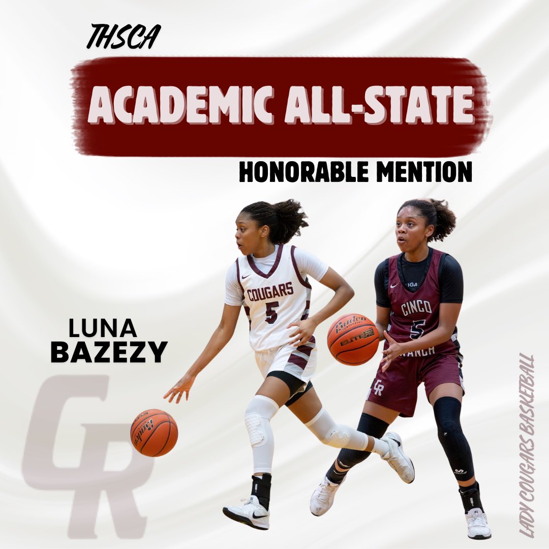 CincoGirlsHoops's tweet photo. THSCA Academic All-State - Honorable Mention🌟

Your hard work in the classroom did not go unnoticed!📚
Congratulations, Luna! 👏👏👏

#100for100 #earneverything 
@CincoAthletics @ChrisDudley40 @kaye1332 https://t.co/AWqAkK39Yk