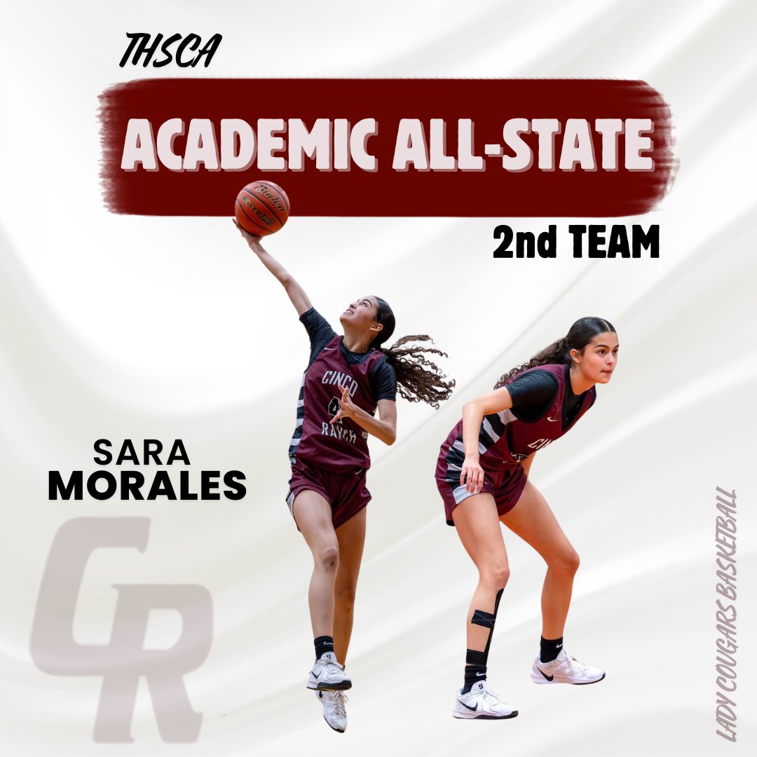CincoGirlsHoops's tweet photo. THSCA Academic All-State - 2nd Team🌟

Your hard work in the classroom did not go unnoticed!📚
Congratulations, Sara!👏👏👏

#100for100 #earneverything
@CincoAthletics @ChrisDudley40 @kaye1332 https://t.co/tptVxx1XlY