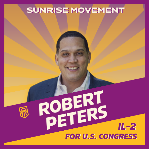 sunrisemvmt's tweet photo. Sunrise has endorsed 3 progressive, Green New Deal  champions running against AIPAC-backed candidates in Chicago. Let's elect @JunaidForUs, @KatAbughazaleh and @RobertJPeters.

Join us to call voters ahead of Tuesday's election. 

RSVP ➡️https://t.co/pol0c4UQFy https://t.co/mziXs4GQE0