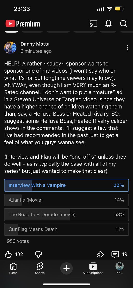 people go vote iwtv he’s a really big channel so if he does a reaction even to the first episode it will definitely get more people into the show!