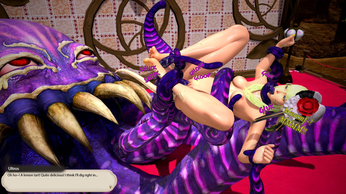 Vargoatart's tweet photo. -Concert Crasher: Narumi-
Having finished with Masha, the nefarious Ultros turns his attentions to her yellow friend! Can poor Narumi hold out until the monster has been satisfied?

Extra and textless versions below~! https://t.co/GMfHjCyEZR
