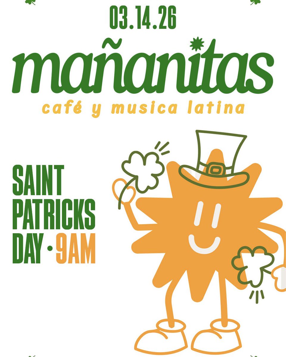 MiriamPaz_91's tweet photo. St. Paddy’s Coffee Day Party this SAT ☘️☕️ https://t.co/BJyN6a7PnA