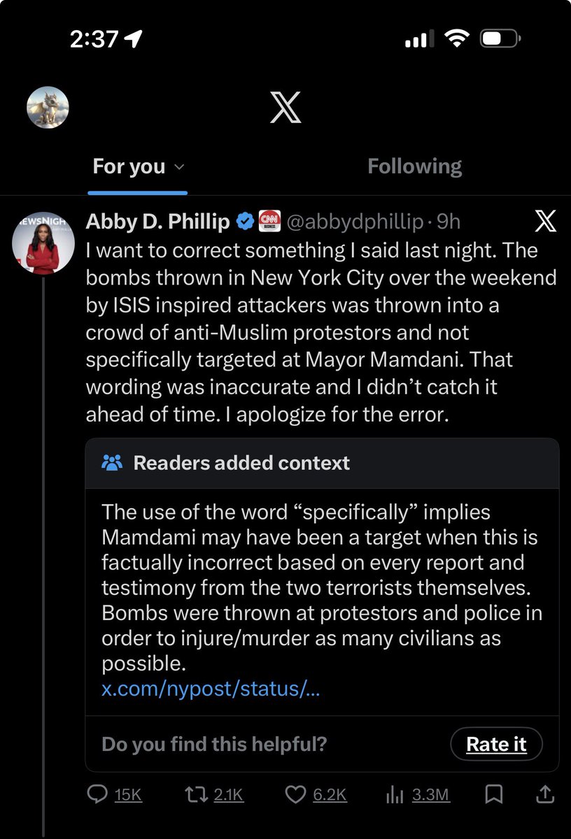 Shamy_702's tweet photo. @abbydphillip Aaaand X still says you’re wrong https://t.co/L3w3FGlvG1