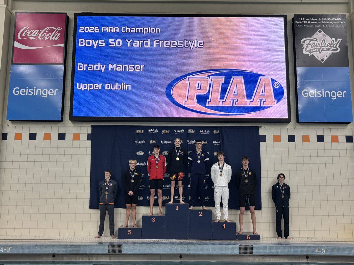 PIAASports's tweet photo. 2️⃣0️⃣2️⃣6️⃣ PIAA 3A Boys 50 Freestyle Champion!!

Brady Manser, Upper Dublin - 19.99 https://t.co/J5MKzMb41l