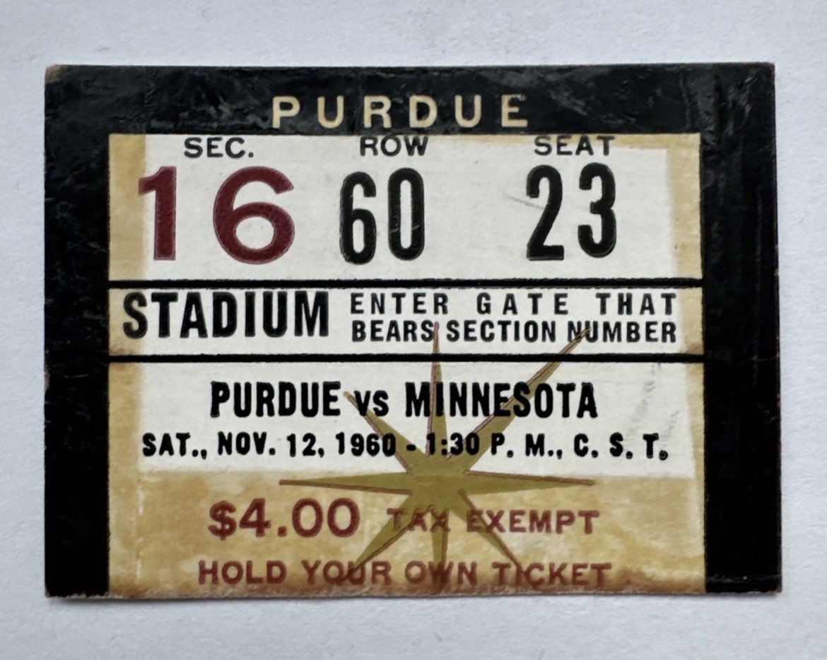 cbpate's tweet photo. Here’s a picture of the program and ticket to that game! #Spoilermakers #KOABD https://t.co/jys6vuOsji