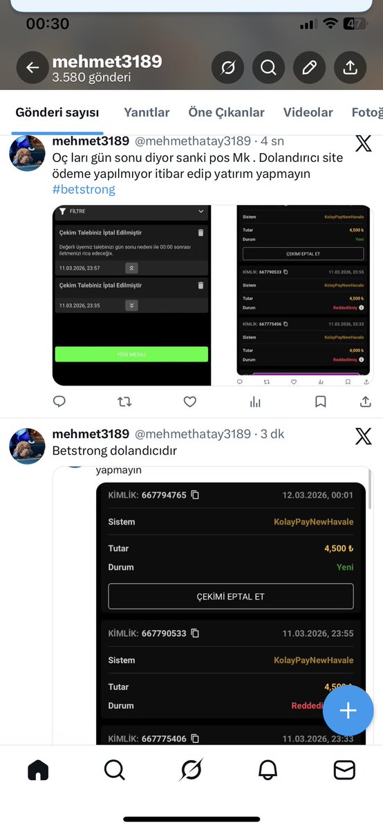 #betstrong dolandırıcı bahis sitesi yatırım yapmayın