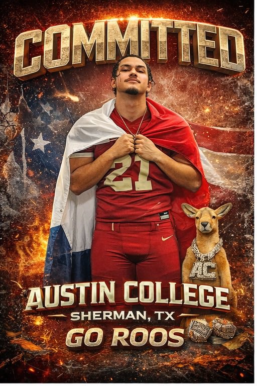 joziahrocha1's tweet photo. After a great talk with my family I have decided to continue my academic and football career at AUSTIN COLLEGE GOO ROOOS BABY!! @coachkwhitely 
@Coach_Love8 @CoachBrionesAC 
@RoosFootball https://t.co/QFaFtP2q0O