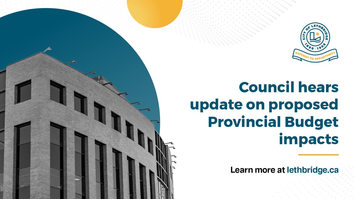 LethbridgeCity's tweet photo. Following the recent announcement of the proposed 2026 Alberta Provincial Budget, Lethbridge residents may be wondering what changes within it may impact their local property taxes this year.

Read more here 👉 https://t.co/DGPYptB2sy https://t.co/XO99yPQDzM