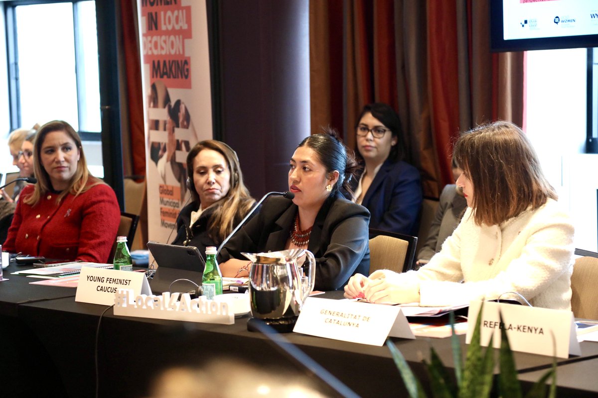 uclg_women's tweet photo. 🟣#CSW70 Nohora Alejandra Quiguantar:

Las mujeres enfrentamos violencia histórica y presente. 

Recordamos a las jóvenes que luchan por nuestros derechos y siguen silenciadas. 

Localicemos las agendas globales desde su liderazgo, desde plataformas como el Young Feminist Caucus. https://t.co/tunjMiJANa